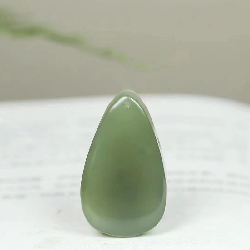 温润斋天然新疆和田玉青海料湖水绿玉石梅花鹿吊坠玉器福禄寿挂件