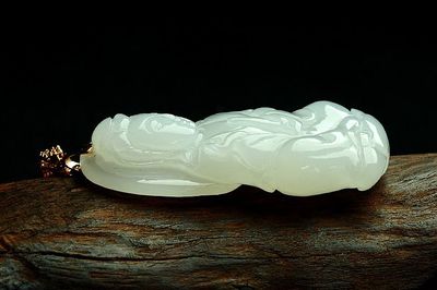 * 天然玉石白玉观音菩萨吊坠 和田玉正庄观音挂件男女款青海料
