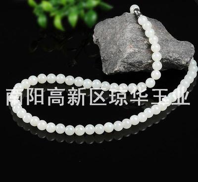 【厂家新疆和田玉项链 青海料白玉女款项链 玉石珠链】价格_厂家_图片 -